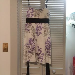 Black purple and white floral dress
